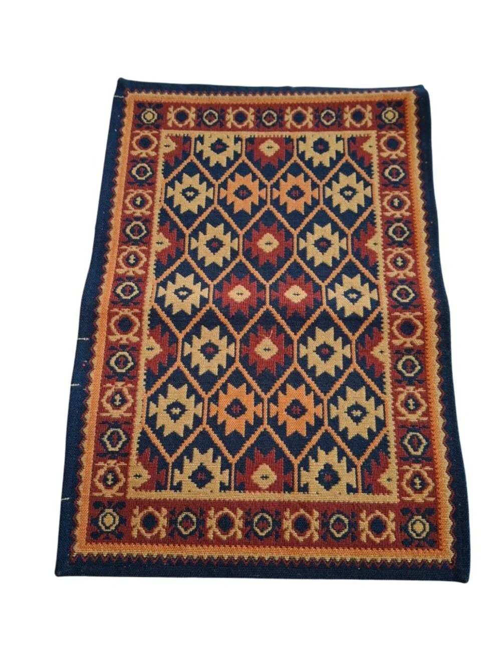 Vintage Southwestern Aztec Woven Tapestry Placemats Set of 5 Boho